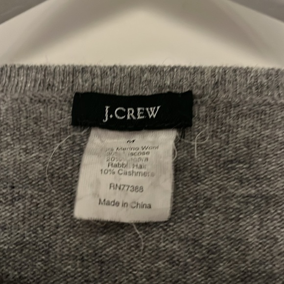 J.Crew | Argyle Plaid Crewneck Sweater | Gray/Brown | Size M - Picture 6 of 7